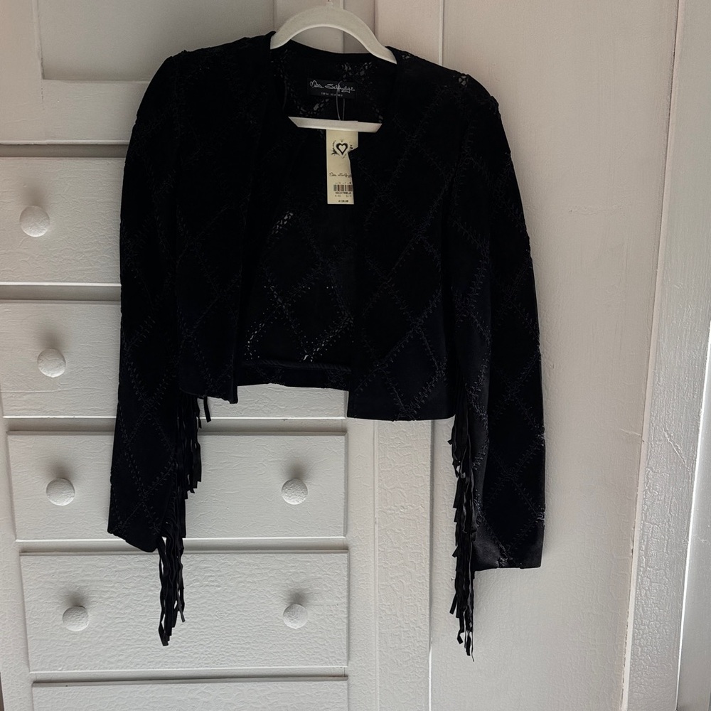 Miss Selfridge suede jacket with fridge